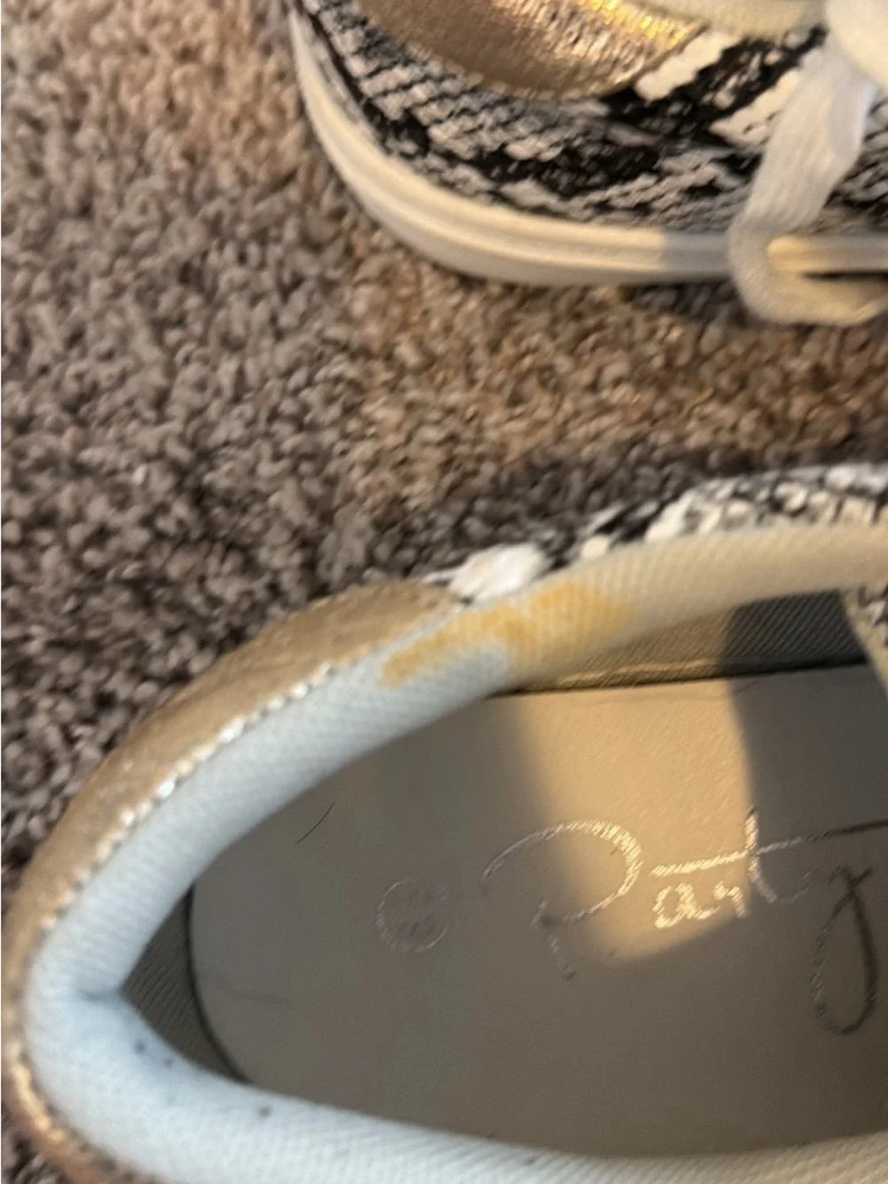 Women's Snake-Print Lace-Up Sneakers with Metallic Star